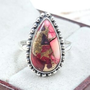 Red Rose Dahlia Turquoise Size US 7 925 Sterling Silver Ring (REXT31-43)
