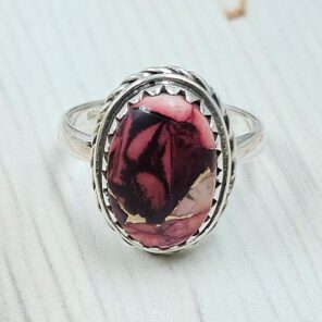Red Rose Dahlia Turquoise Size US 6 925 Sterling Silver Ring (REXT31-55)