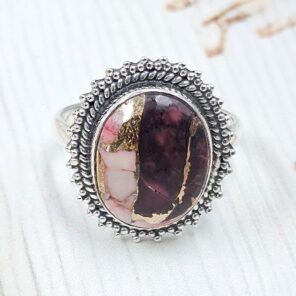 Red Rose Dahlia Turquoise Size US 8 925 Sterling Silver Ring (REXT31-60)