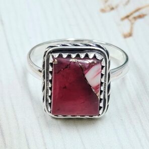 Red Rose Dahlia Turquoise Size US 9 925 Sterling Silver Ring (REXT31-62)