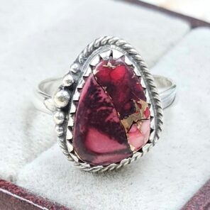 Red Rose Dahlia Turquoise Size US 7 925 Sterling Silver Ring (REXT31-65)