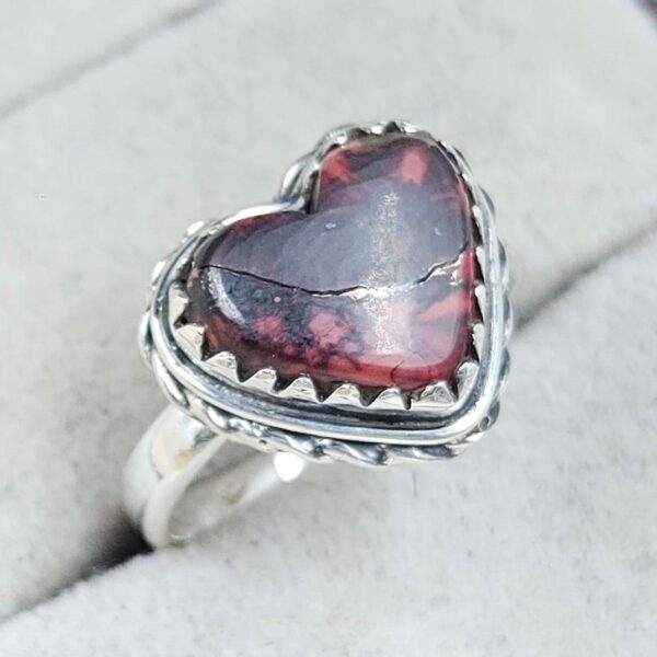 Red Rose Dahlia Turquoise Size US 7 925 Sterling Silver Ring (REXT31-66) - Image 2