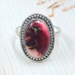 Red Rose Dahlia Turquoise Size US 6 925 Sterling Silver Ring (REXT31-78)