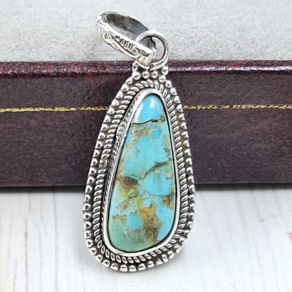 Mohave Turquoise 1" 925 Sterling Silver Pendant (RS7-274)