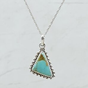 Kingman Turquoise 1" 925 Sterling Silver Pendant (RS7-217)