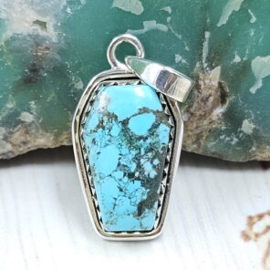Mohave Turquoise 1" 925 Sterling Silver Pendant (RS7-268)