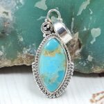 Mohave Turquoise 1" 925 Sterling Silver Pendant (RS7-246)