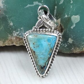 Mohave Turquoise 1" 925 Sterling Silver Pendant (RS7-257)