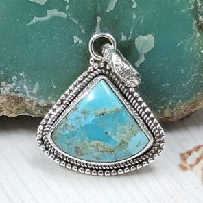Mohave Turquoise 1" 925 Sterling Silver Pendant (RS7-255)
