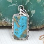 Morenci Turquoise 1" 925 Sterling Silver Pendant (REXT45-84)