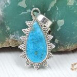 Morenci Turquoise 1" 925 Sterling Silver Pendant (REXT45-26)