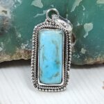 Kingman Turquoise 1" 925 Sterling Silver Pendant (RS7-211)
