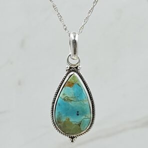 Mohave Turquoise 1" 925 Sterling Silver Pendant (RS7-263)