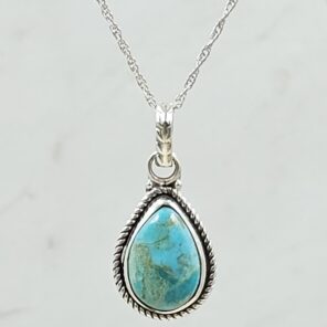 Mohave Turquoise 1" 925 Sterling Silver Pendant (RS7-231)