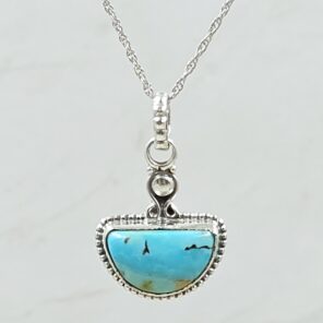 Mohave Turquoise 1" 925 Sterling Silver Pendant (RS7-228)