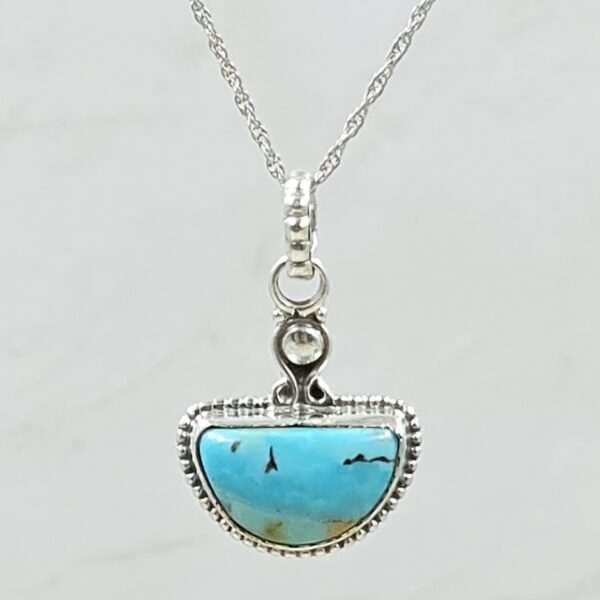 Mohave Turquoise 1" 925 Sterling Silver Pendant (RS7-228)
