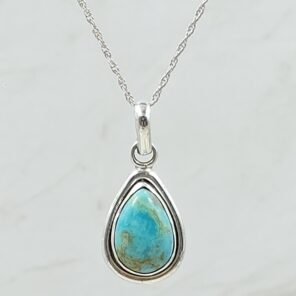 Mohave Turquoise 1" 925 Sterling Silver Pendant (RS7-236)