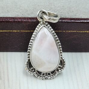 Pink Larimar 1" 925 Sterling Silver Pendant (RS47-72)