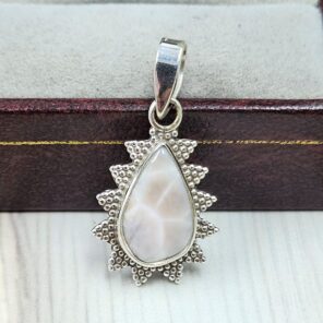 Pink Larimar 0.75" 925 Sterling Silver Pendant (RS47-75)
