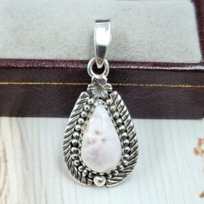 Pink Larimar 1" 925 Sterling Silver Pendant (RS47-76)