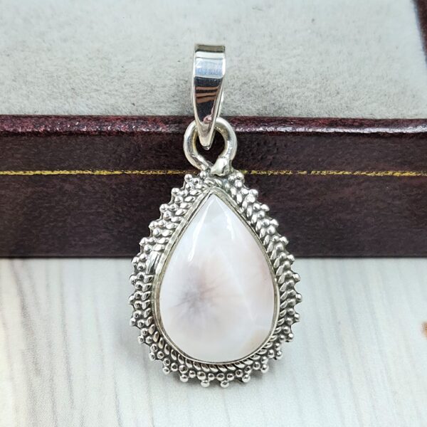 Pink Larimar 1" 925 Sterling Silver Pendant (RS47-78)