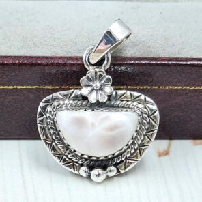 Pink Larimar 1" 925 Sterling Silver Pendant (RS47-94)