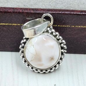 Pink Larimar 0.75" 925 Sterling Silver Pendant (RS47-98)