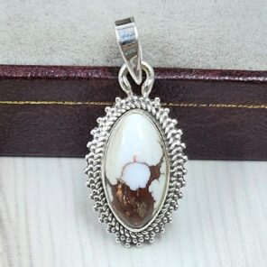 Wild Horse Jasper 1" 925 Sterling Silver Pendant (REXT31-86)