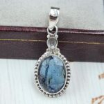 Teal Kyanite 1" 925 Sterling Silver Pendant (RS34-113)