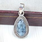 Teal Kyanite 1" 925 Sterling Silver Pendant (RS34-119)