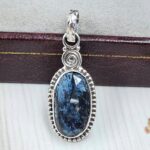 Teal Kyanite 1" 925 Sterling Silver Pendant (RS34-120)