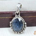 Teal Kyanite 0.75" 925 Sterling Silver Pendant (RS34-123)