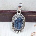 Teal Kyanite 1" 925 Sterling Silver Pendant (RS34-130)