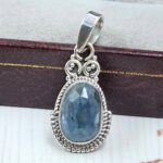 Teal Kyanite 1" 925 Sterling Silver Pendant (RS34-131)