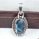 Teal Kyanite 0.75" 925 Sterling Silver Pendant (RS34-133)