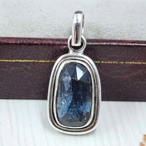 Teal Kyanite 1" 925 Sterling Silver Pendant (RS34-136)