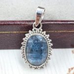 Teal Kyanite 0.75" 925 Sterling Silver Pendant (RS34-138)