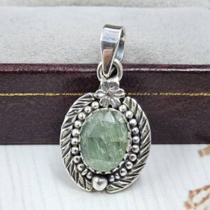 Green Kyanite 1" 925 Sterling Silver Pendant (RS34-61)