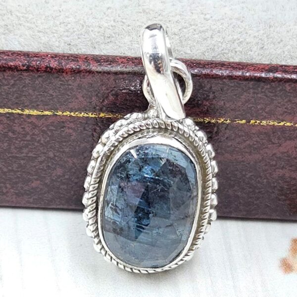 Teal Kyanite 0.75" 925 Sterling Silver Pendant (RS34-145)