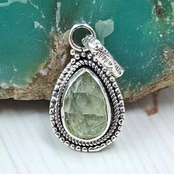 Green Kyanite 0.75" 925 Sterling Silver Pendant (RS34-65)