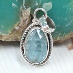 Teal Kyanite 0.75" 925 Sterling Silver Pendant (RS34-148)