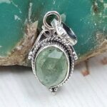 Green Kyanite 0.75" 925 Sterling Silver Pendant (RS34-70)