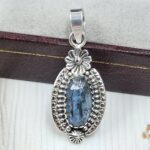 Teal Kyanite 1.25" 925 Sterling Silver Pendant (RS34-151)