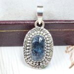Teal Kyanite 1" 925 Sterling Silver Pendant (RS34-160)