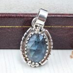 Teal Kyanite 0.75" 925 Sterling Silver Pendant (RS34-161)
