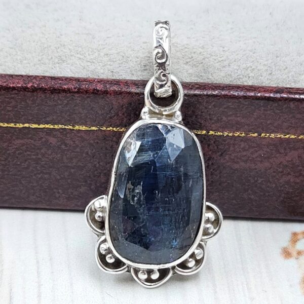 Teal Kyanite 0.75" 925 Sterling Silver Pendant (RS34-165)