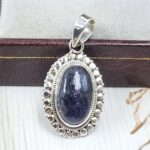 Iolite sunstone 1" 925 Sterling Silver Pendant (RS34-226)