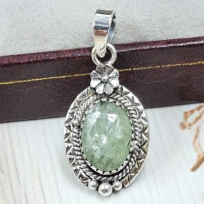 Green Kyanite 1" 925 Sterling Silver Pendant (RS34-74)