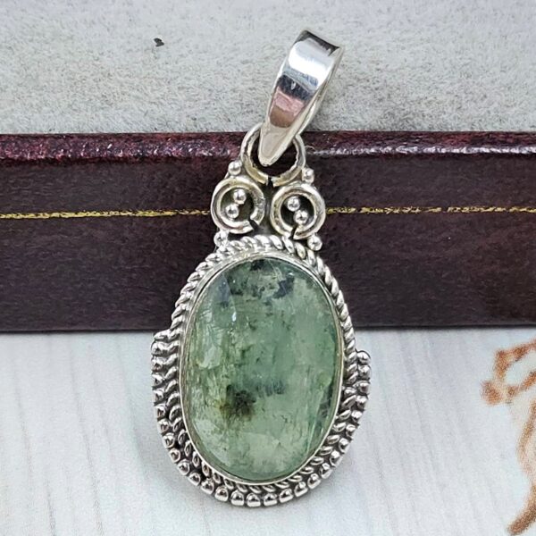 Green Kyanite 1" 925 Sterling Silver Pendant (RS34-75)