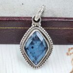 Teal Kyanite 1" 925 Sterling Silver Pendant (RS34-168)